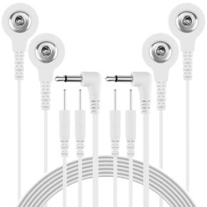 6 قطع من كابلات توصيل القطب الكهربائي بتيار مستمر 3.5 مم لعشرات الأسلاك، ومحولات سلك الرصاص الكهربائي، تتميز بوصلات الدبوس والإطباق لوحدات TENS وEMS وIF in Kuwait
