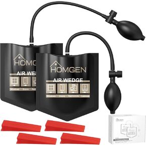 HOMGEN 2-Pack Air Wedge Bags-440LB/200KG Capacity Anti-Slip Door Bags for Lifting Tools with 4 Wedges-Heavy-Duty Durable Inflatable Air Shim Set for Door/Window/Furniture Installation in Kuwait