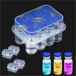 علبة ببتيد من 10 فتحات من Leng Ke للثلاجة، علبة تخزين قارورة 3 مل للثلاجة، صندوق شفاف لقوارير زجاجية سعة 1-3 مل، حامل قارورة أنسولين آمن 3 مل لرعاية مرضى السكري in Kuwait