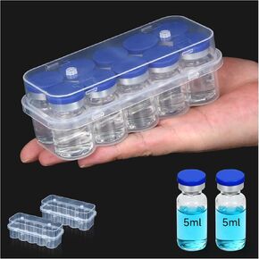 عبوتان من علبة الببتيد للثلاجة ذات 10 فتحات، وحقيبة تخزين قارورة 3 مل للثلاجة، وحقيبة سفر مبرد الأنسولين معتمدة من إدارة أمن المواصلات الأمريكية، وحامل تخزين قارورة الببتيد 3 مل للأنسولين، GLP-1، الببتيدات -BawnBox- شفاف in Kuwait