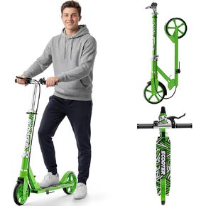 سكوتر للأطفال من سن 8 إلى 12 عامًا، للمراهقين والبالغين - تحميل 240 رطل، عجلات 8 بوصة، سكوتر مع نظام امتصاص الصدمات، فرامل يدوية وجرس، 4 مستويات ارتفاع قابلة للتعديل، مثالية للمدرسة أو التنقل أو الحديقة in Kuwait