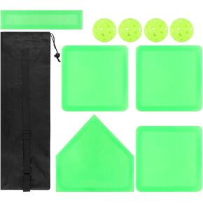 Baseball Home Plate Set, Glow in The Dark Baseball Softball for Practice, with 3 Base Plates, a Home Plate,a Pitcher’s Plate, 4 Pickballs, 1 Storage Bag in Kuwait