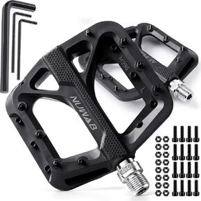 دواسات الدراجة الجبلية NUWAB، دواسات دراجة مضادة للانزلاق بخيط محور 9/16 بوصة، دواسات مسطحة خفيفة الوزن ومنصة واسعة لدراجة الطرق الجبلية BMX MTB، تأتي مع أداة التثبيت in Kuwait