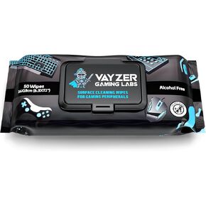 Gaming Peripheral Wipes, Keyboard Cleaner & Electronic Wipes, Safe for Controllers, Keyboards, Laptops, PCs & Mice – Alcohol-Free, Unscented, Paraben-Free, Cleaning Wipes - 50 Pack in Kuwait