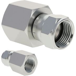 1/2 بوصة NPTF أنثى × 3/8 بوصة JIC 37 درجة تركيب محول الأنابيب الدوارة 6506-08-06، موصل خرطوم هيدروليكي للأنظمة الهيدروليكية ومعدات البناء والزراعة، وصلات أنابيب مستقيمة من الصلب الكربوني (قطعتان) in Kuwait