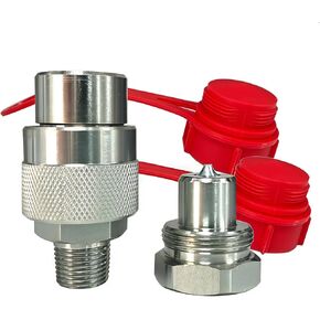 2 Sets 3/8"NPT Hydraulic Quick Connect-Disconnect Coupler 10,000 PSI High Pressure Replaces Enerpac C-604 w/Dust Caps in Kuwait