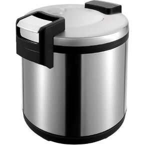 100 كوب سخان الأرز التجاري 19 لتر (20 كيو تي)، 2 سخان حساء بدرجة حرارة قابلة للتعديل، وعاء كهربائي غير لاصق من الفولاذ المقاوم للصدأ لطهي الأرز مع وظيفة دافئة للمطاعم، وتقديم الطعام، والحفلات in Kuwait