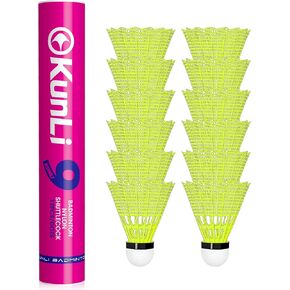 kunli Badminton Birdies 12 PCS, Nylon Badminton Shuttlecocks with Stability Durability for Baseball Batting Practice Training, Medium Or High Speed Birdie Balls in Kuwait