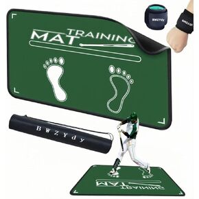 بساط ضرب البيسبول 2 في 1 وبساط زخرفي/مدخل، بساط ضرب الكرة اللينة مع لوحة منزلية، مضاد للانزلاق، دليل موقف الضرب للتدريب على التأرجح، استخدام داخلي/خارجي متين (35.4 بوصة × 23.6 بوصة) in Kuwait