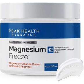 Magnesium Freeze - Topical Magnesium Cream with Niacinamide for Joints, Low Back, Sciatic Nerve, Knee, Hip, & Foot - Fast Acting Cooling Formula - Lightweight, Non-Greasy - 4oz in Saudi Arabia