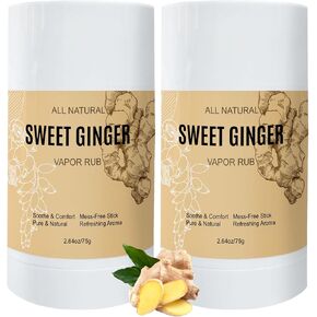 عصا فرك بخار الزنجبيل الحلو - بلسم عشبي طبيعي بالكامل مع الزنجبيل والنعناع، ​​تركيبة نباتية، تصميم عصا سهل الاستخدام (2) in Kuwait