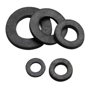 MIUYTRN 50 قطعة M3/M4/M5/M6/M8/M10/M12 حشية مطاطية سوداء عازلة لزيادة الغسالات المطاطية وسادة مسطحة 1 مم 2 مم سمك cuicui (M4 × 9 مم × 1 مم) in Kuwait