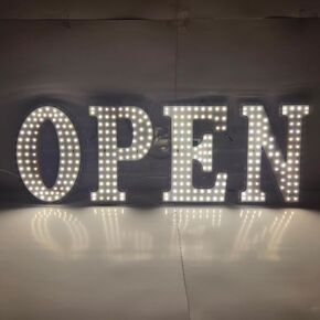 EPL OPEN Warm White, LED 1G On-Off Sign, Eye-Catching & Super Bright, 10"x30" Size, High Visibility, Business Decor, Electric Display Board in Kuwait