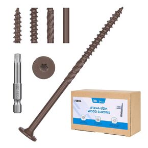 #14 * 4-1/2 Heavy-Duty Wood Screws（24Pcs/1LB, Star Drive Structural Wood Screw, Rust Resistant Timber Screws for Timber/Log/Landscaping Wood,Brown in Saudi Arabia