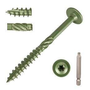 T.K.Excellent 55-Pack #14 x 3 Inch Zinc Plated Structural Lag Screws – Heavy Duty Exterior Wood Screws with Washer Head, Torx T30 Drive, Rust Resistant for Deck, Fence, Timber Framing in Kuwait