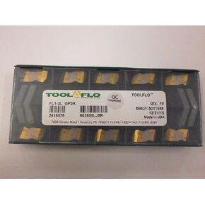 10pc) ToolFlo FLT 3L GP3R Top Notch Coated Carbide 60° V Threading Inserts NT 3L GP3 Made in USA in Saudi Arabia