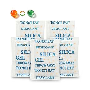 50 Pack 5 Gram Desiccant Packs for Storage, Premium Silica Gel Packets (Rechargeable & Color Indicating), Safe Food Grade Moisture Absorbers for Storage Bins, Electronics, 3D Filament in Kuwait