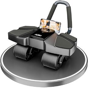 Ab Roller Home Gym Equipment – 4 Wheels Ab Wheel Muscle Roller with LCD Screen Ideal Exercise Equipment for Home – Comfortable Elbow Support with Non-Slip Handles – Time and Calorie Count in Kuwait