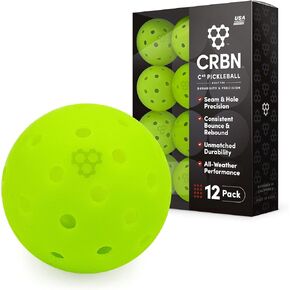 CRBN Pickleball - كرات C40 6، 12، 100 حزمة - كرات Pickleball في الهواء الطلق - مصممة للمتانة والدقة - تصميم قطعة واحدة مصبوبة على شكل دوار in Kuwait