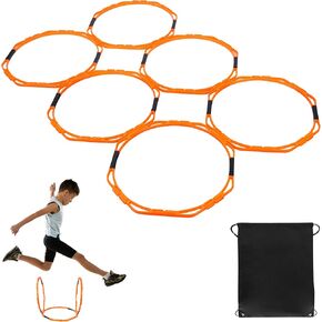 Hikeen Octagonal Agility Rings, Speed Rings, Youth Agility Footwork Training and Speed Hurdles Ladder, Fitness Equipment Sport Workout for Soccer, Home Gym, 6 Firm Rings Set in Kuwait