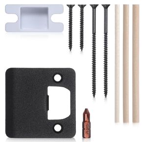 Extended Door Strike Plate, Extended Strike Plate 2-1/4" x 2-1/4", Heavy Duty Wide Lip Door Latch Plates with Reinforced Torx/Star Screws & Bit for Restorer Extender Exterior Interior Doors(Black) in Kuwait