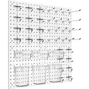 Peg Board Kit, Includes Pegboard and Accessories,with Hooks and Bins,Peg Board Wall Organizer for Office,Ornaments Display,Crafts Organization (66, Black) in Kuwait
