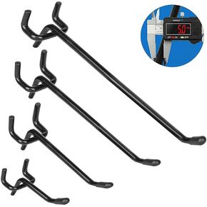 80 حزمة من خطافات Pegboard شديدة التحمل مقاس 2/4/6/8 بوصة، خطافات لوح ربط سوداء سميكة جدًا 1/4 بوصة للتعليق، ملحقات Pegboard للجراج، المطبخ، صالة الألعاب الرياضية، منظم حائط المتجر in Kuwait