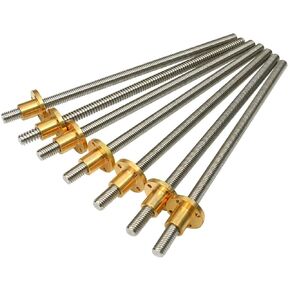 برغي الرصاص، برغي الرصاص T12 للطابعة ثلاثية الأبعاد، مسافة 12 مم، طول 2 مم 100 مم - 1200 مم مع صامولة نحاسية، قطعة واحدة (100 مم) in Kuwait