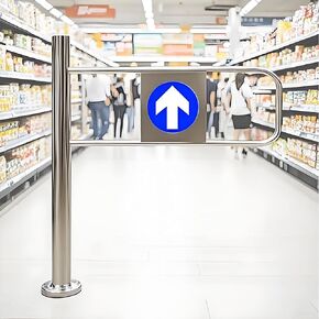 Entrance Swing Gate,90°Opens Spring-Loaded Automatic Closure 1-Way Door,Stainless Steel Entrance and Exit Device for Library Store Entrance (Left 50x100cm) in Kuwait