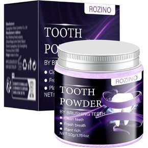 Purple Teeth Whitening Powder,Mint Fresh Breath,Stain Removal,Fluoride Free Dental Care for Sensitive Teeth & Long Lasting Freshness (1) in Kuwait