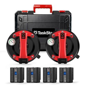 Electric Glass Suction Cups, Tile Suction Cup Lifter with Pressure Gauge, 4X 2400mAh Battery, LCD Display & Auto Hold Up to 270KG Heavy Duty Vacuum Suction Cup Handle for Tile/Window/Granite in Kuwait