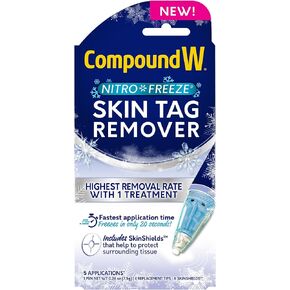 مزيل الطغوات الجلدية من كومباوند دبليو نيتروفيز، مجموعة إزالة الطغوات الجلدية مع قلم واحد لإزالة الطغوات الجلدية، 4 أطراف بديلة، و6 دروع جلدية، 5 علاجات in Kuwait