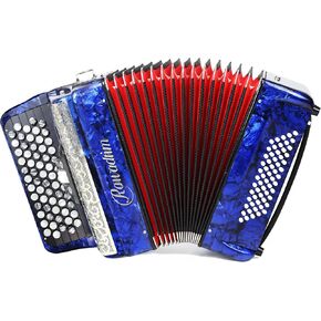 الأكورديون - نموذج بيانو احترافي بـ 62 مفتاحًا و60 باس مع حقيبة ظهر وحزام | تصميم خفيف الوزن وقابل للحمل للمبتدئين والطلاب والموسيقيين البالغين (أزرق) in Kuwait