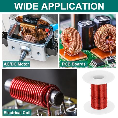 Generic 22 AWG Magnet Wire, 22 Gauge Enameled Copper Wire, 2 oz Magnetic Coil Wire for Transformer, Motor, Electric, 155C(311F) in Saudi Arabia
