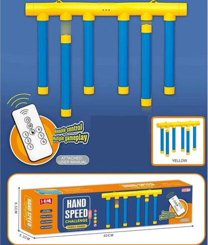 Beita Reflex Challenge Game for Adults,Reflexes Game Falling Sticks,Catching Drop Stick Game,Hand Eye Coordination Training,3 Adjustable Speed,Upgrade Remote Control in Kuwait