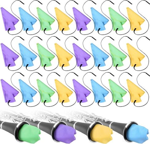 Lallisa 24 Pcs Clarinet Swab Cloth Bulk Cleaning Cloth Swab for Inside Tube Clarinet Cleaner Pull Through Instrument Fabric with Weighted String for Flute Piccolo Sax Saxophone, Multicolor in Saudi Arabia