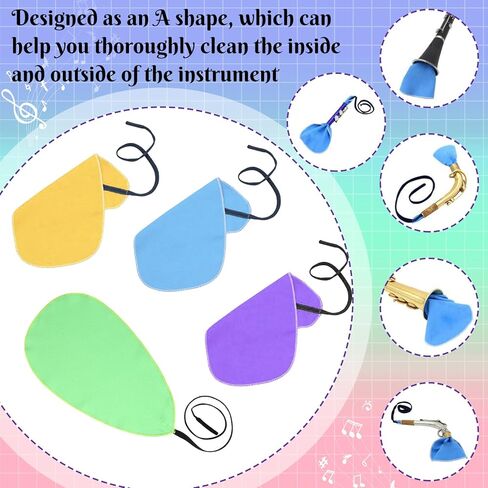 Lallisa 24 Pcs Clarinet Swab Cloth Bulk Cleaning Cloth Swab for Inside Tube Clarinet Cleaner Pull Through Instrument Fabric with Weighted String for Flute Piccolo Sax Saxophone, Multicolor in Saudi Arabia