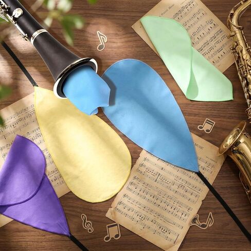 Lallisa 24 Pcs Clarinet Swab Cloth Bulk Cleaning Cloth Swab for Inside Tube Clarinet Cleaner Pull Through Instrument Fabric with Weighted String for Flute Piccolo Sax Saxophone, Multicolor in Saudi Arabia