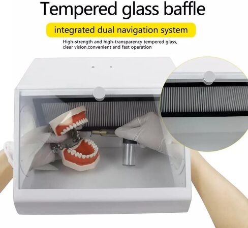 Lab Sandblaster Dust Collector,Lab Grinding Box Lapping Protector Sandblasting Dust-proof Case with LED Light in Kuwait