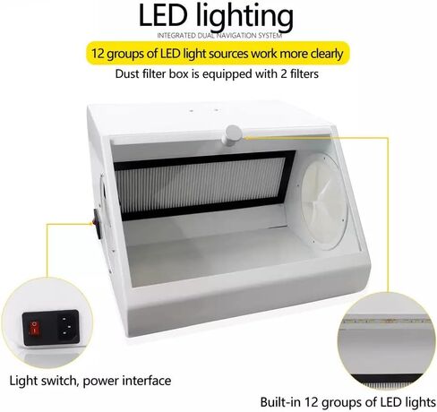 Lab Sandblaster Dust Collector,Lab Grinding Box Lapping Protector Sandblasting Dust-proof Case with LED Light in Kuwait