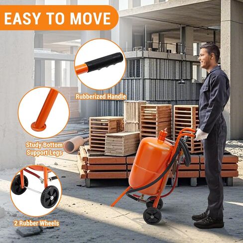 Sand Blasting Machine, 10 Gallon Portable Abrasive Blaster with 125 PSI & Oil-Water Separator, Includes 4 Ceramic Nozzles for Rust, Paint, Stain Removal in Kuwait