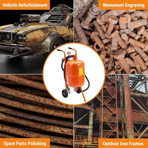 Sand Blasting Machine, 10 Gallon Portable Abrasive Blaster with 125 PSI & Oil-Water Separator, Includes 4 Ceramic Nozzles for Rust, Paint, Stain Removal in Kuwait