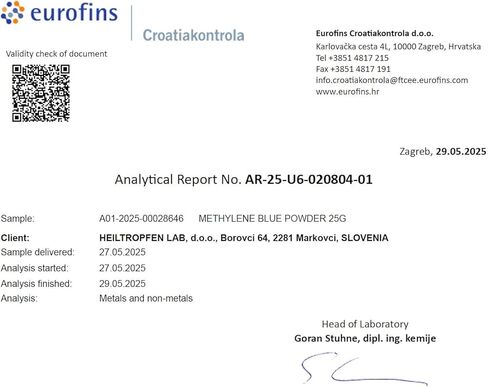 Heiltropfen Methylene Blue Powder 0.88 Oz - 25 g | Ultra High Purity | USP Pharma Grade Ingredients - Third-Party Tested | Formaldehyde Free | incl. Spoon in Kuwait