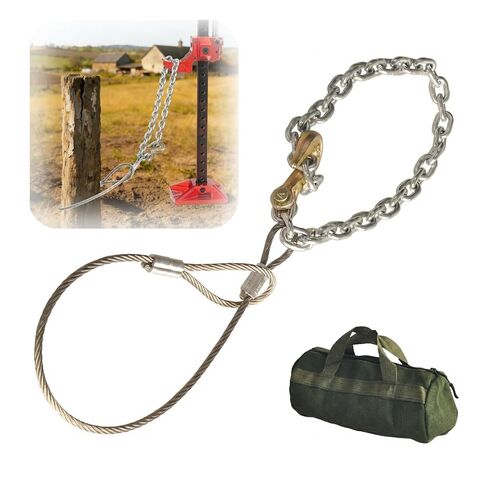 Heavy-Duty Fence Post Puller with Galvanized Aircraft Cable & 1/4" Chain, Post Extractor for Fence Repair, Stump Removal, 4x4 Post Replacement, Includes Portable Tool Bag in Saudi Arabia