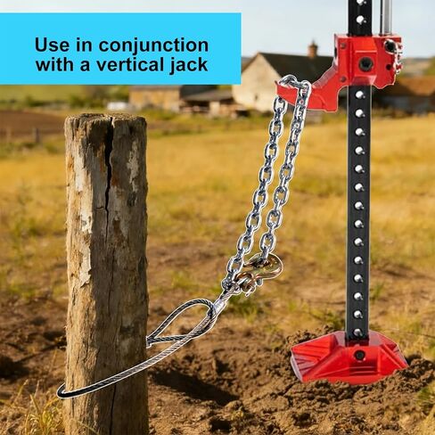 Heavy-Duty Fence Post Puller with Galvanized Aircraft Cable & 1/4" Chain, Post Extractor for Fence Repair, Stump Removal, 4x4 Post Replacement, Includes Portable Tool Bag in Saudi Arabia