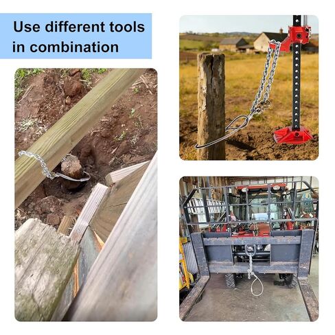 Heavy-Duty Fence Post Puller with Galvanized Aircraft Cable & 1/4" Chain, Post Extractor for Fence Repair, Stump Removal, 4x4 Post Replacement, Includes Portable Tool Bag in Saudi Arabia