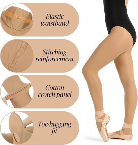 Deep Skin Tone Ballet Tights, Ultra Soft Dance Tights for Teen & Adult Women, Convertible Leggings Stockings for Girls Aged 16+ (XXL) in Saudi Arabia