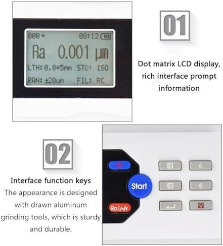 Surface Roughness Tester, 0.001um High Precision Digital Profilometer with LCD Display, Diamond Probe, Measuring Range 160um in Saudi Arabia