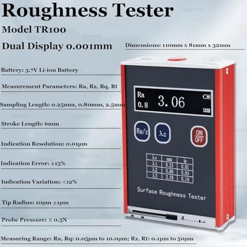 Roughness Tester, Portable High Accuracy Roughness Meter with LED Display for Quality Assessment, 0.01μm Precision in Saudi Arabia