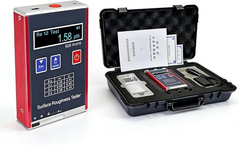 Handheld Digital Roughness Gauge,High Accuracy 0.01μm Portable Profilometer with OLED Display,4 Testing Parameters Ra Rq Rz Rt,Complete with Calibration Block in Kuwait